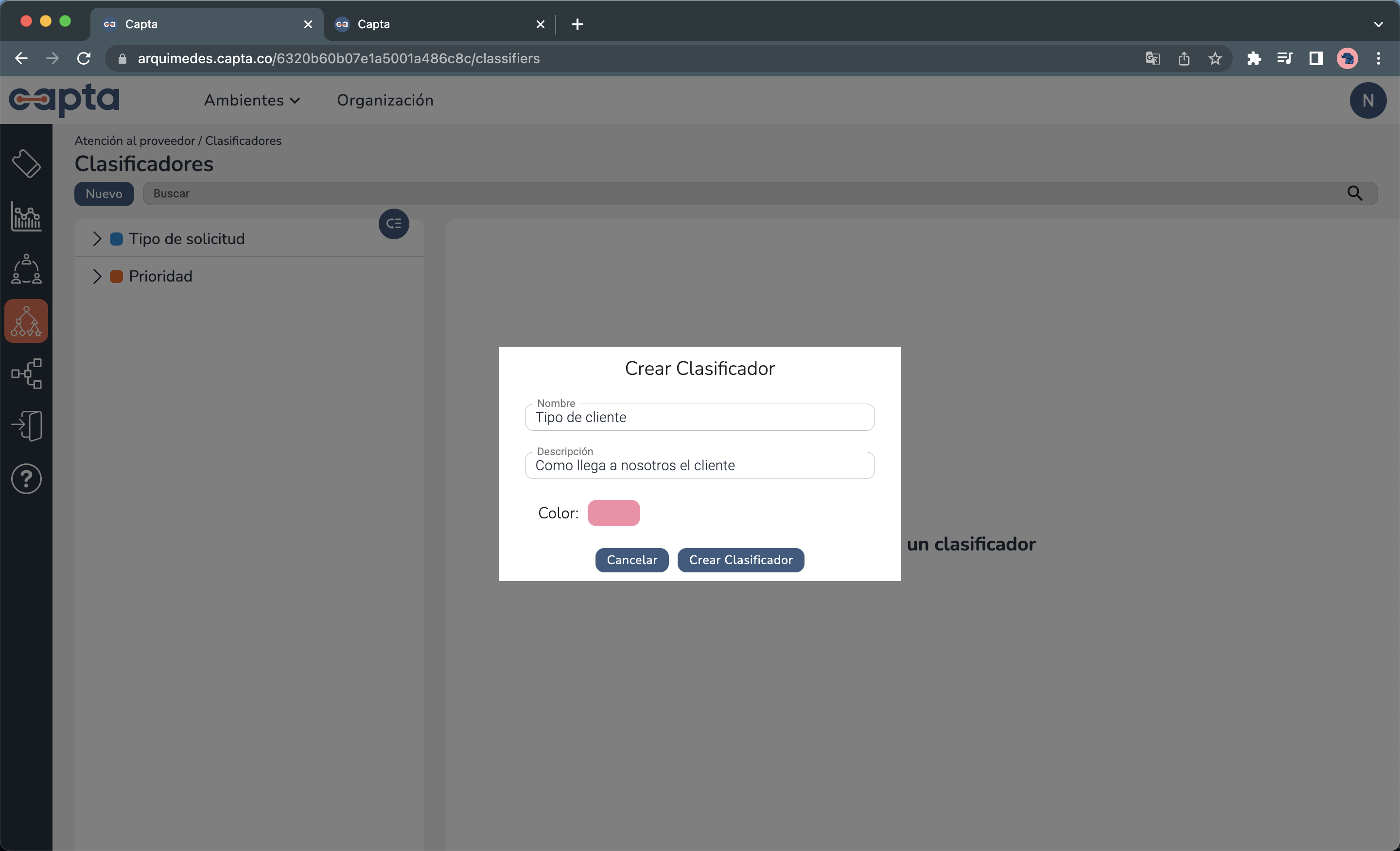 Imagen nombra clasificador