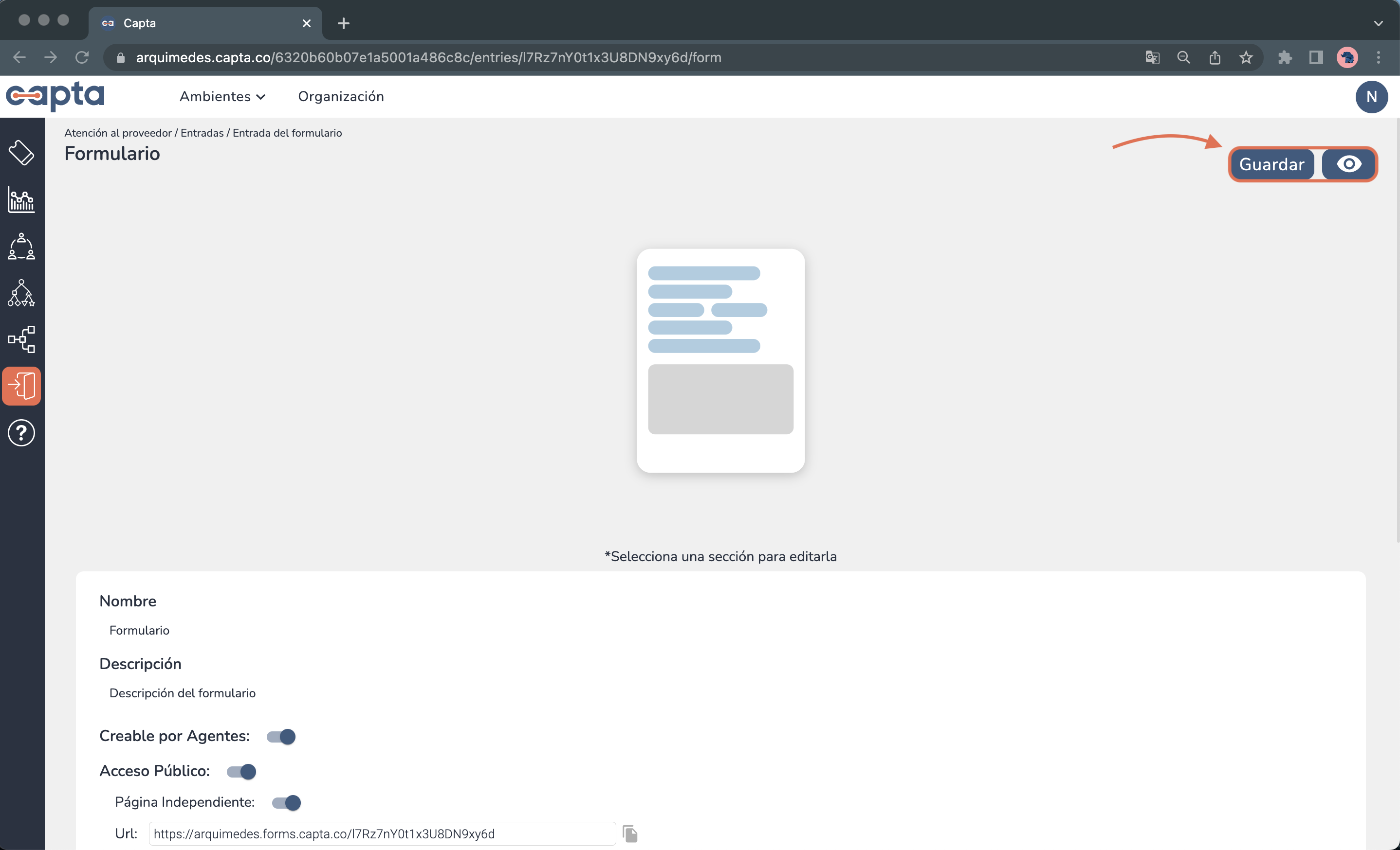 Imgen editor de formulario