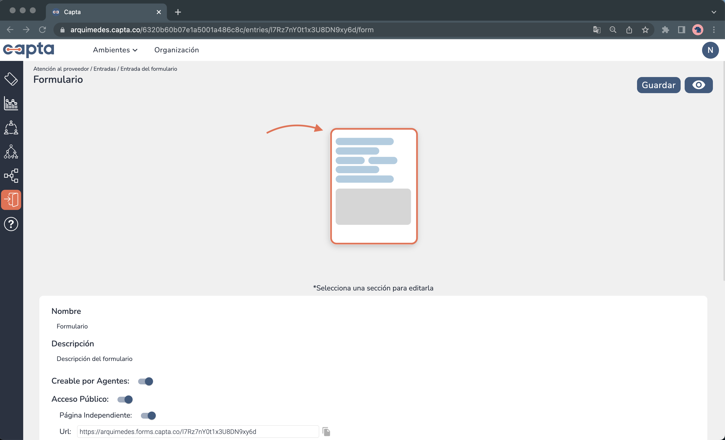 Imgen editor de formulario